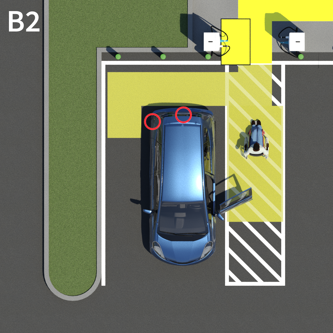 diagram of accessible electric vehicle charging space and access aisle